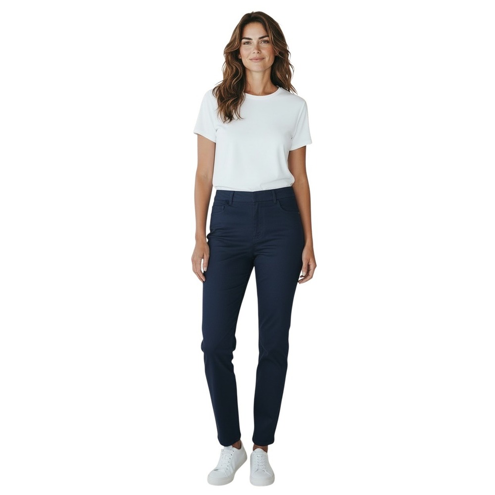 Vince Women Blue Slim Straight Leg Tencel Blend Pants Size 26 Made in USA